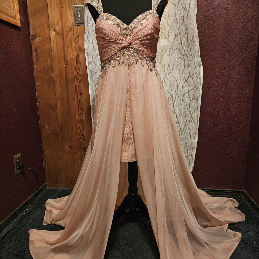 Dave & Johnny Pink Beaded Homecoming Prom Ball Dress size 7/8 nwt